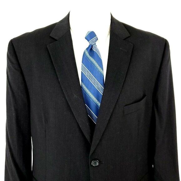 Pronto Uomo Wool 2 Button Blazer 46R Charcoal Gray Suit Jacket - Picture 1 of 10